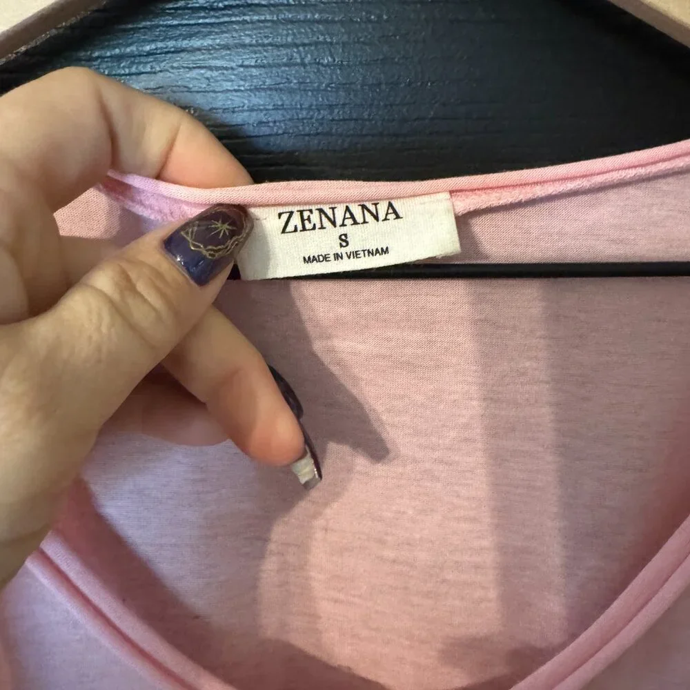 Womens Oversized Pocket Tee Light Pink Small - Picture 2 of 4